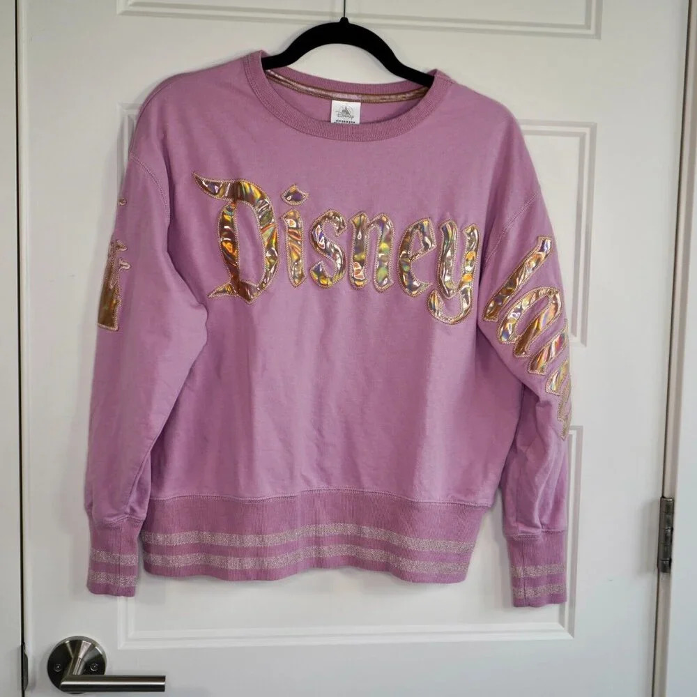 Disneyland‎ Pink & Gold Iridescent Women’s Sweatshirt Size Medium